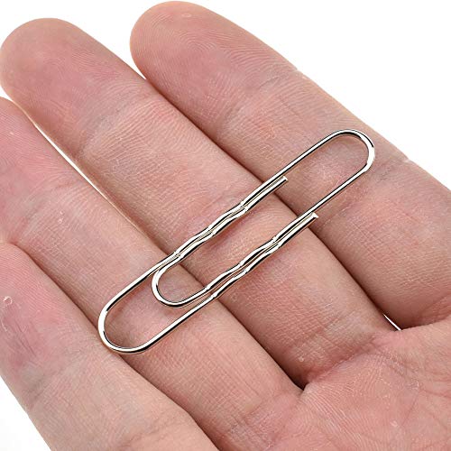 Book Cover HAHIYO 30 Pcs Paper Clips Non Slip Paper Clips Large 3 Inch Length Paper Clips with Curves Non-Slip Heavy Duty Tight Thick Rustproof Reusable Metal Bright Silver for Home Office