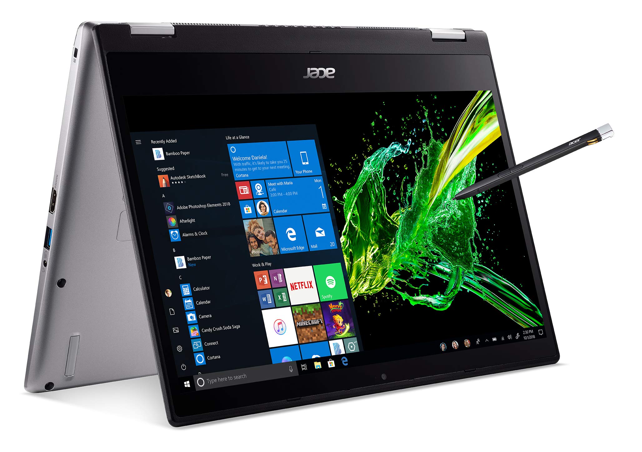 Book Cover Acer Spin 3 Convertible Laptop, 14 inches Full HD IPS Touch, 8th Gen Intel Core i7-8565U, 16GB DDR4, 512GB PCIe NVMe SSD, Backlit KB, Fingerprint Reader, Rechargeable Active Stylus, SP314-53N-77AJ Intel Core i7 8th Gen Notebook Only