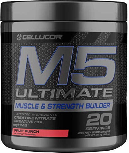 Book Cover Cellucor M5 Ultimate Post Workout Powder Fruit Punch, Muscle & Strength Building Supplement, Creatine Monohydrate + Creatine Nitrate + Creatine HCL + HMB, 20 Servings, 8.6 Ounce