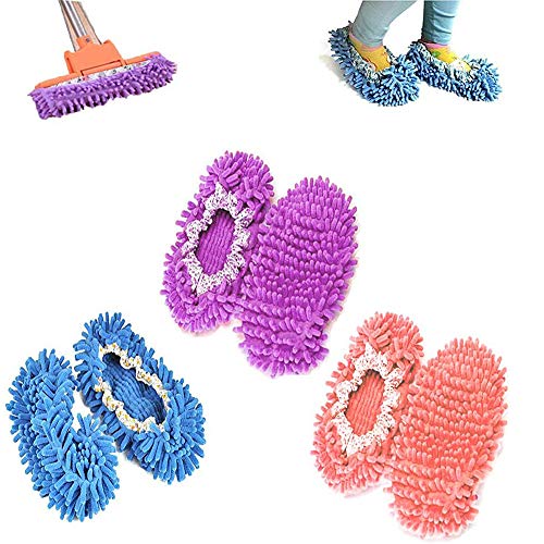 Book Cover Mop Slippers,Mop Shoes,Kitteny 3 Pairs Multifunction Microfiber Dust Mop Shoes Slippers Cleaning for Home, 6pcs