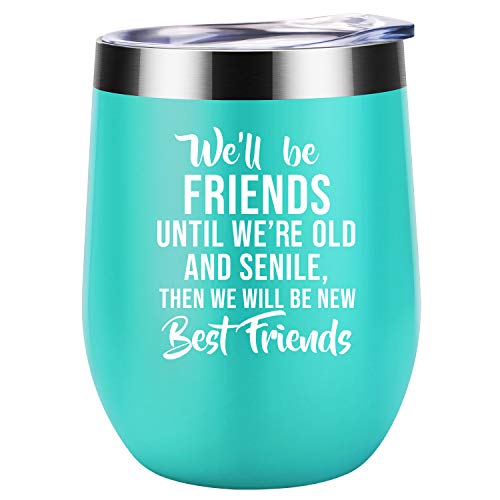 Book Cover Best Friend Gifts for Women - Long Time, Long Distance Friendship Gifts for Women - Funny Birthday, Christmas Wine Gifts Ideas for Female Friends, Her, Soul Sister, BFF, Besties - Coolife Wine Tumbler