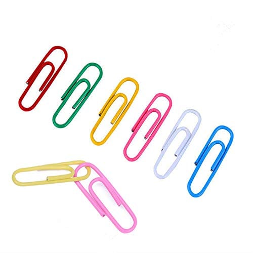 Book Cover KAZOKU 1 Inch Assorted Color Mini Paper Clip Holder，Color Coated Paper Clips for Files, Papers, Office Supply (200pack)
