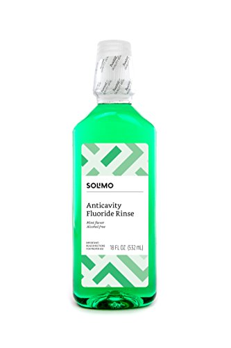Book Cover Amazon Brand - Solimo Anticavity Fluoride Rinse, Alcohol Free, Mint, 18 Fluid Ounces