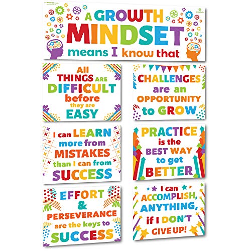 Book Cover Sproutbrite Classroom Decoration Banner Poster Pack - Growth Mindset Wall Display