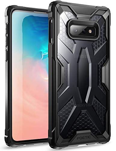 Book Cover Poetic Galaxy S10e Case, Premium Hybrid Protective Clear Bumper Cover, Rugged Lightweight, Military Grade Drop Tested, Affinity Series, for Samsung Galaxy S10e 5.8 inch (2019), Frost Clear/Black