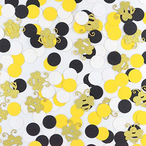 Book Cover Rainlemon Bumble Bee Confetti Boy Girl Baby Shower Gender Reveal Birthday Party Table Decoration Supply -Pack of 100