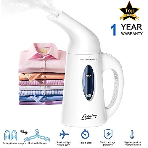 Book Cover Evening Steamer for Clothes Handheld Clothes Steamer Fast Heat-up Wrinkle Remover Clothes Garment Fabric Steamer Remove Wrinkles Steam Soften Clean Sanitize Sterilize Defrost Perfect for Travel Home