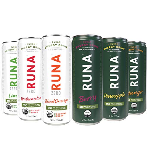 Book Cover Organic Clean Energy Iced Tea Drink by RUNA, 6 Flavor Sampler | Natural High Caffeine Coffee Alternative | Healthy Energy Boost with No Jitters | Antioxidant Rich, 12 oz (Pack of 6)