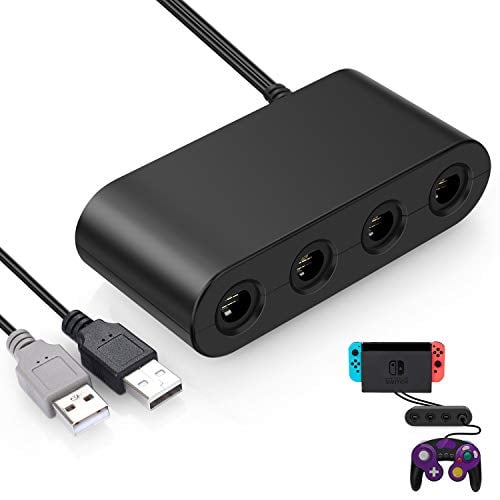 Book Cover Controller Adapter for Nintendo Switch Gamecube, Super Smash Bros Ultimate Game Cube Adapter for Wii U, PC, Switch. No Driver Need and Works with V8.0