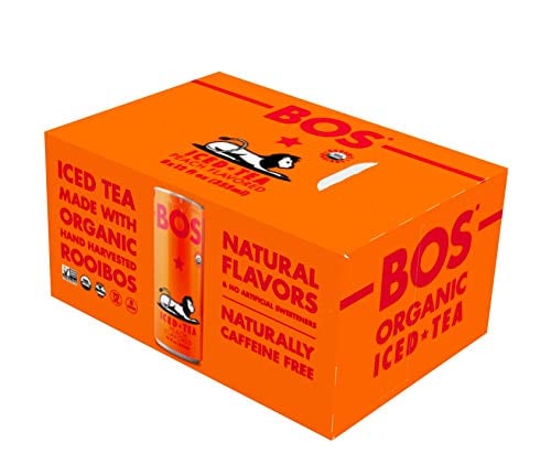 Book Cover BOS Organic Iced Tea - Naturally Caffeine Free and Antioxidant Rich - Made with Rooibos (Peach, 8 Pack)