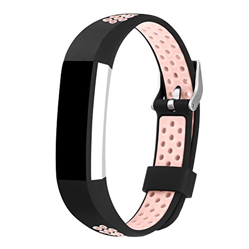 Book Cover iGK Silicone Replacement Bands Compatible for Fitbit Alta and Fitbit Alta HR, Newest Adjustable Sport Strap Smartwatch Fitness Wristbands Silicone Pink