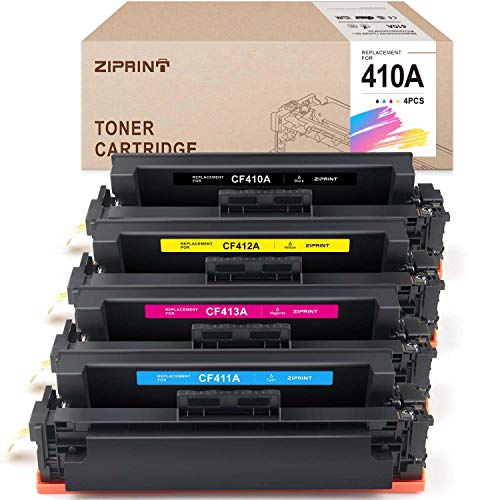 Book Cover ZIPRINT Compatible Toner Cartridge Replacement for HP CF410A 410A CF410X 410X for HP Color Laserjet Pro MFP M477fnw M477fdw M477fdn Pro M452dn M452nw M452dw M377dw Printer CF410A CF411A CF412A CF413A