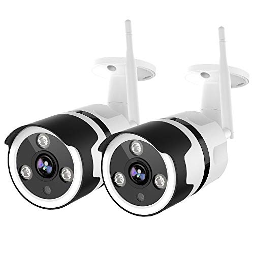 Book Cover Outdoor Security Camera, 1080P Surveillance Cameras Outdoor WiFi Camera Two-Way Audio, IP66 Waterproof, FHD Night Vision, Motion Detection Camera with Cloud Storage for Videos (2 Pack)