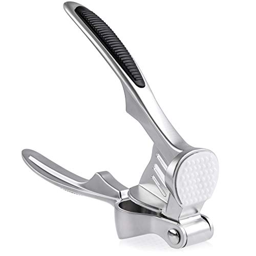 Book Cover Homarden Garlic Press Mincer Tool - Handheld Garlic Crusher and Masher Kitchen Tool - Heavy Duty Garlic Smasher and Ginger Press - Self Cleaning Garlic Presser with Handle and Soft Rubber Comfort Grip