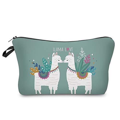 Book Cover LOOMILOO Water Resistant Cute Small Makeup Bag, Nice Printing Cosmetic Bags Travelling case (llama gifts 51434)