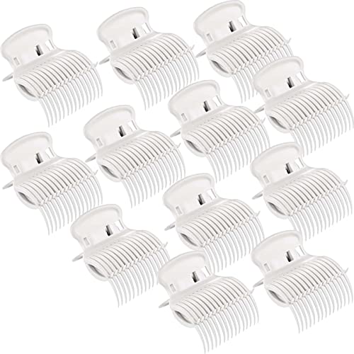 Book Cover 12 Pieces Hot Roller Clips Hair Curler Claw Clips Replacement Roller Clips for Small, Medium, Large and Jumbo Hair Rollers holding Women Girls Hair Section Styling