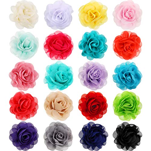Book Cover Leinuosen 20 Pieces Dog Collar Flowers Pet Bow Tie Flower Collars for Puppy Collar Grooming Accessories (8 cm, 20 Pieces)