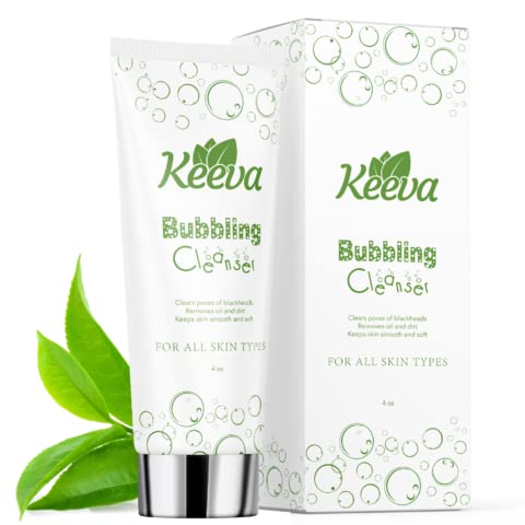 Book Cover Keeva Bubbling Cleanser - Gentle Foaming Acne Face Wash with Tea Tree Oil and Rosehip for All Skin Types, Treats and Prevents Acne - Cleanses Pores, Removes Excess Oils - Paraben and Sulfate Free