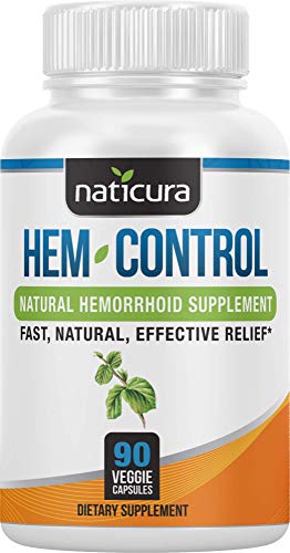 Book Cover Naticura: Hem-Control Natural Hemorrhoid Supplement - Vegan Herbal Supplement with Psyllium Husks, Witch Hazel, and Ginger Root - 90 Count - Inflammation-Fighting Digestive Support