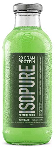 Book Cover Isopure 20g Protein Drink, 100% Whey Protein Isolate, Zero Carb, Keto Friendly, Flavor: Apple Melon, 12 Count
