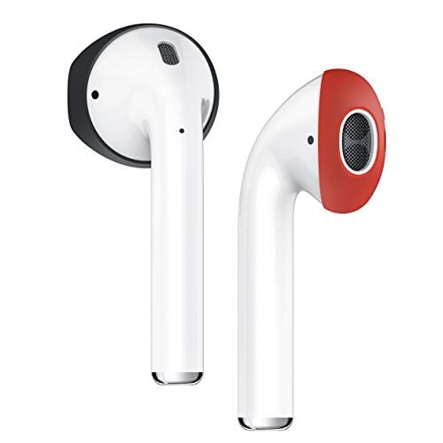 Book Cover elago [Fit in The case] Ear Tips Compatible with Apple AirPods 1 & 2, 2 Pairs of 2 Colors [ Black + Red ]
