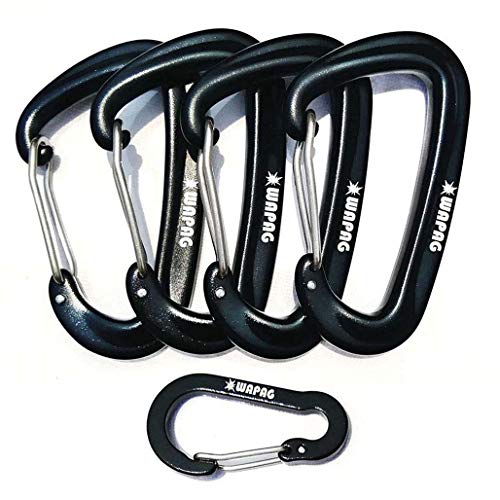 Book Cover WAPAG Carabiner Clip, 12KN Carabiners Heavy Duty, 7075 Aluminum Caribeaners, Small Carabiner for Sports & Outdoors, Hammock, Camping, Hiking, Key