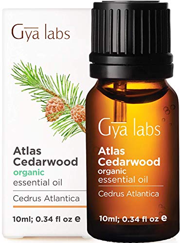 Book Cover Gya Labs Organic Atlas Cedarwood Essential Oil - Boost Hair Growth and Soothe Sensitive Skin - Woodsy Aroma to Improve Sleep - 100 Pure Therapeutic Grade for Aromatherapy and Topical Use - 10ml