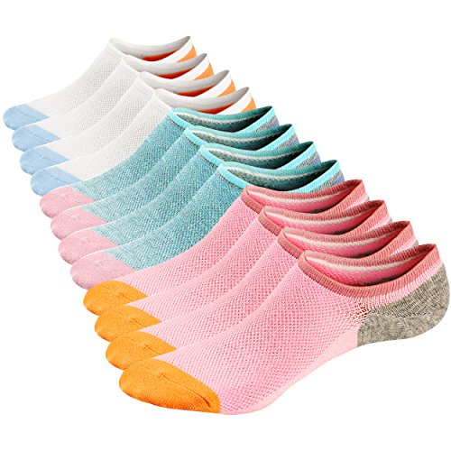 Book Cover Womens No Show Low Cut Ankle Sock Cotton Mesh Top Macaron Colors Ventilation Non-Slide Socks