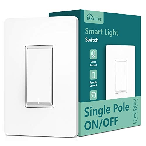 Book Cover TREATLIFE Smart Light Switch, Treatlife Wi-Fi Light Switch, Compatible with Alexa, Google Assistant and IFTTT, Single-Pole, Schedule, Remote Control, Neutral Wire Require