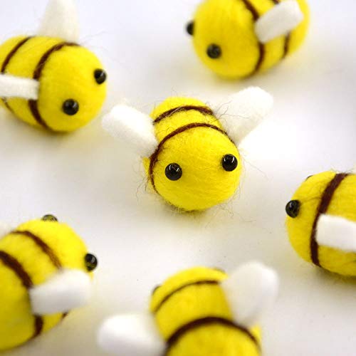 Book Cover Rainlemon Wool Felt Bumble Bee Craft Ball Nursery, Tent Decoration Baby Shower Gender Reveal Party Supply -Pack of 10