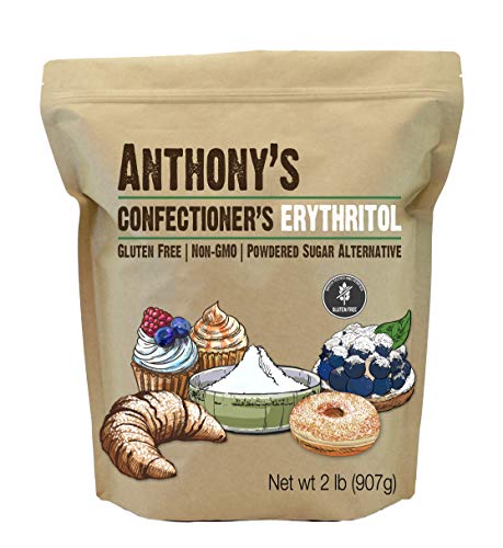 Book Cover Anthony's Confectioner's Erythritol, 2lb, Non GMO, Natural Sweetener, Keto & Paleo Friendly