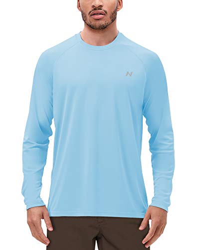 Book Cover isnowood Mens Long Sleeve Dri-fit UV Sun Protection T-Shirt UPF 50+ for Outdoor Fishing, Hiking, Swimming