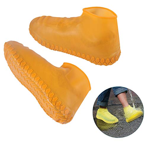 Book Cover Cutedoy Shoe Covers,Outdoor Waterproof Silicone Shoes Covers and Reusable Rain Boots for Cycling,Outdoor,Camping,Fishing,Garden (Orange, L)