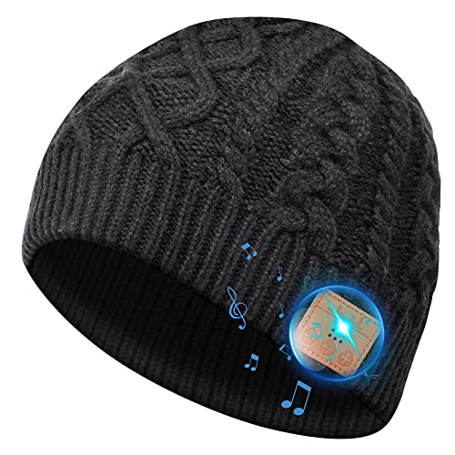 Book Cover EverPlus Bluetooth Beanie Hat, Gifts for Men, Women with Wireless Bluetooth 5.0 Black