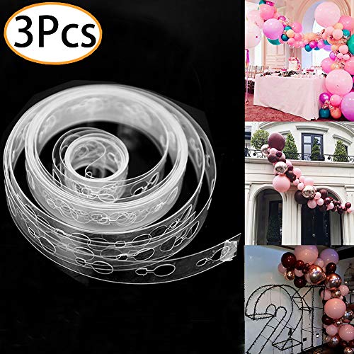 Book Cover Balloon Decorating Strip Kit for Garland Streamer 3 Rolls 16 Feet Balloon Tape Strips for Birthday Wedding Bridal Shower Baby Shower Graduation Xmas Party Decorations