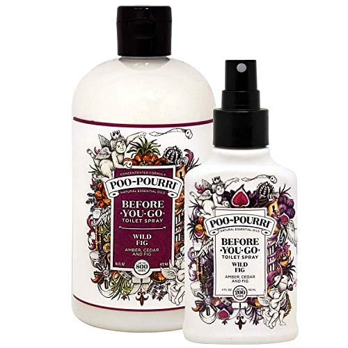 Book Cover Poo-Pourri Wild Fig Before You Go Toilet Spray 16 Ounce Refill Bottle and Wild Fig 4 Ounce