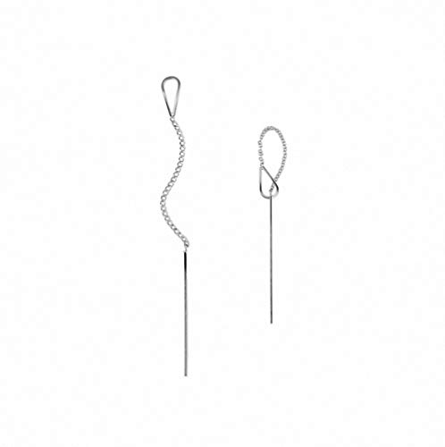 Book Cover megko 925 Sterling Silver Tassel Threader Dangle Earrings Teardrop Long Chain Ear Line for Women Girls