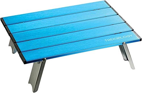 Book Cover Personal Beach Table for Sand, Collapsible Small Portable Folding Compact Tables, Mini Bike Hike Camping Accessories - Keep Your Coffee, Drinks Food, Personal Gadgets Away from Sand and Dust