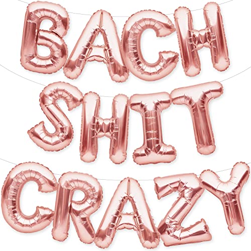 Book Cover PartyForever Bach Shit Crazy Bachelorette Party Decorations Balloons Rose Gold 16