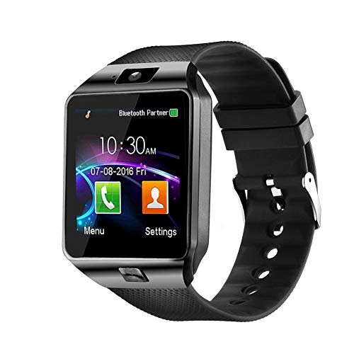 Book Cover Aeifond Smart Watch DZ09 Bluetooth Smartwatch Touch Screen Wrist Watch Sports Fitness Tracker with Camera SIM SD Card Slot Pedometer Compatible iPhone iOS Samsung LG Android Kids Men Women (Black)