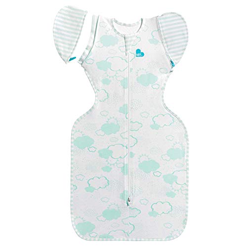 Book Cover Love To Dream Swaddle UP Transition Bag Organic, Mint, Medium, 13-19 lbs., Patented Zip-Off Wings, Gently Help Baby Safely Transition from Being swaddled to arms Free Before Rolling Over