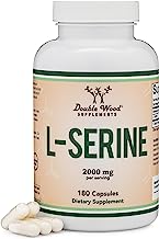 Book Cover L-Serine Capsules (Third Party Tested) - 2,000mg Servings Used in Clinical Study, 180 Count, 500mg per Capsule (L Serine Amino Acid for Serotonin Production and Brain Support) by Double Wood