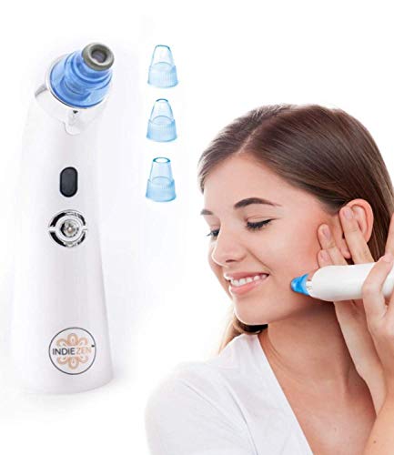 Book Cover INDIE ZEN Blackhead Remover Vacuum - Easy To Use Pore Vacuum & Blackhead Remover With 4 Suction Heads For Skin Vacuum And Derma Suction - Home Use Microdermabrasion Machine And Comedone Extractor
