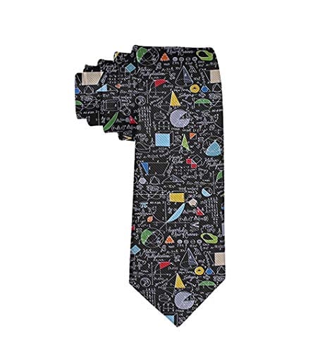 Book Cover Men's Math Equations Trigonometry necktie Ties Novelty Business Formal Neckties