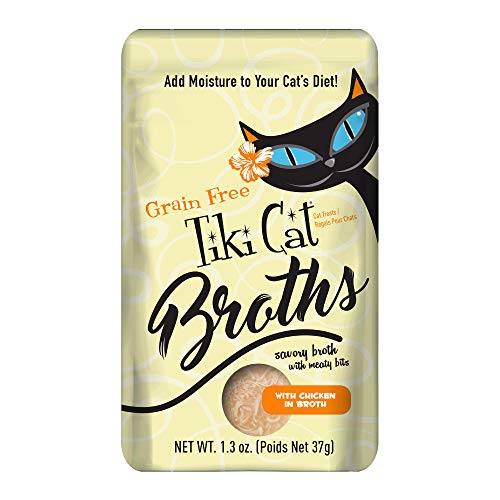Book Cover Tiki Cat Savory Broth, Grain Free Lickable Wet Food Treat Flavor Booster with Chicken, 12 Pack