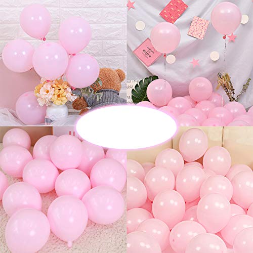 Book Cover Party Pastel Balloons 200 pcs 5 inch Macaron Candy Colored Latex Balloons for Birthday Wedding Engagement Anniversary Christmas Festival Picnic or Any Friends & Family Party Decorations-Pastel Pink