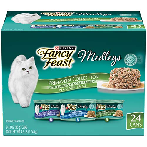 Book Cover Purina Fancy Feast Gravy Wet Cat Food Variety Pack, Medleys Primavera Collection - (24) 3 oz. Cans