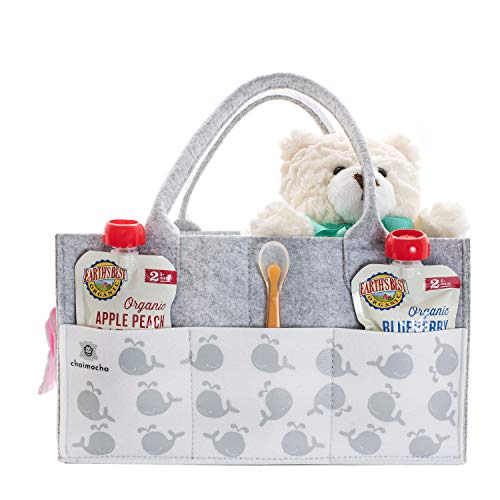 Book Cover Designer Baby Diaper Caddy Organizer - Portable Diaper Bag Organizer | Nursery Bag for Changing Table | Car Organizer (Happy Whale)