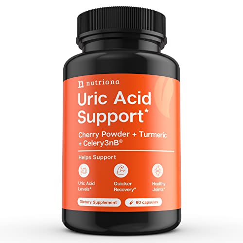 Book Cover Uric Acid Supplement Relief for Feet - Joint & Kidney Support Tart Cherry Capsules - Celery Seed Extract & Tart Cherry Extract Capsules - Tart Cherry Powder & Turmeric Capsules Uric Acid Flush