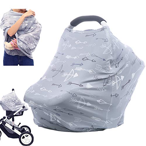 Book Cover Breastfeeding Nursing Cover Carseat Canopy - Multi Use Car Seat Covers for Babies, Infant Stroller Cover, Nursing Scarf, Baby Shower Gifts for Boys and Girls